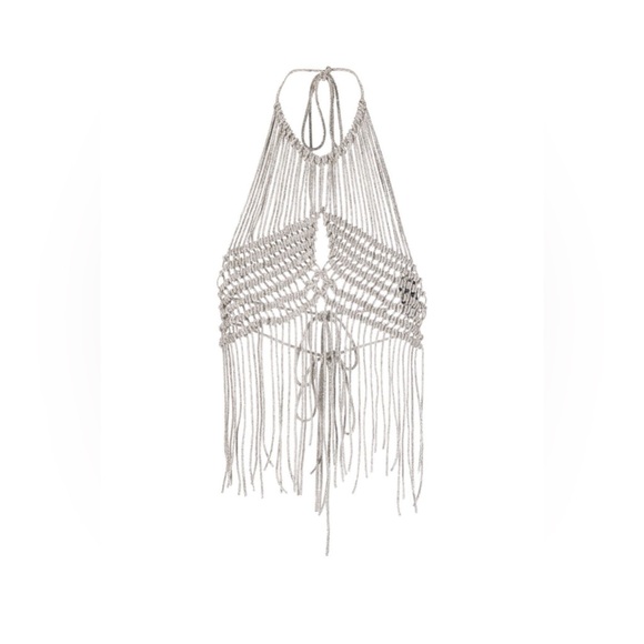 GIUSEPPE DI MORABITO Fringe Top in Silver - Picture 4 of 13